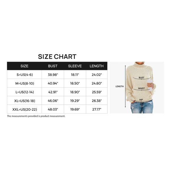 ZESICA Women's Turtleneck Batwing Oversized Chunky Knitted Pullover Sweater SZ S - Picture 11 of 11